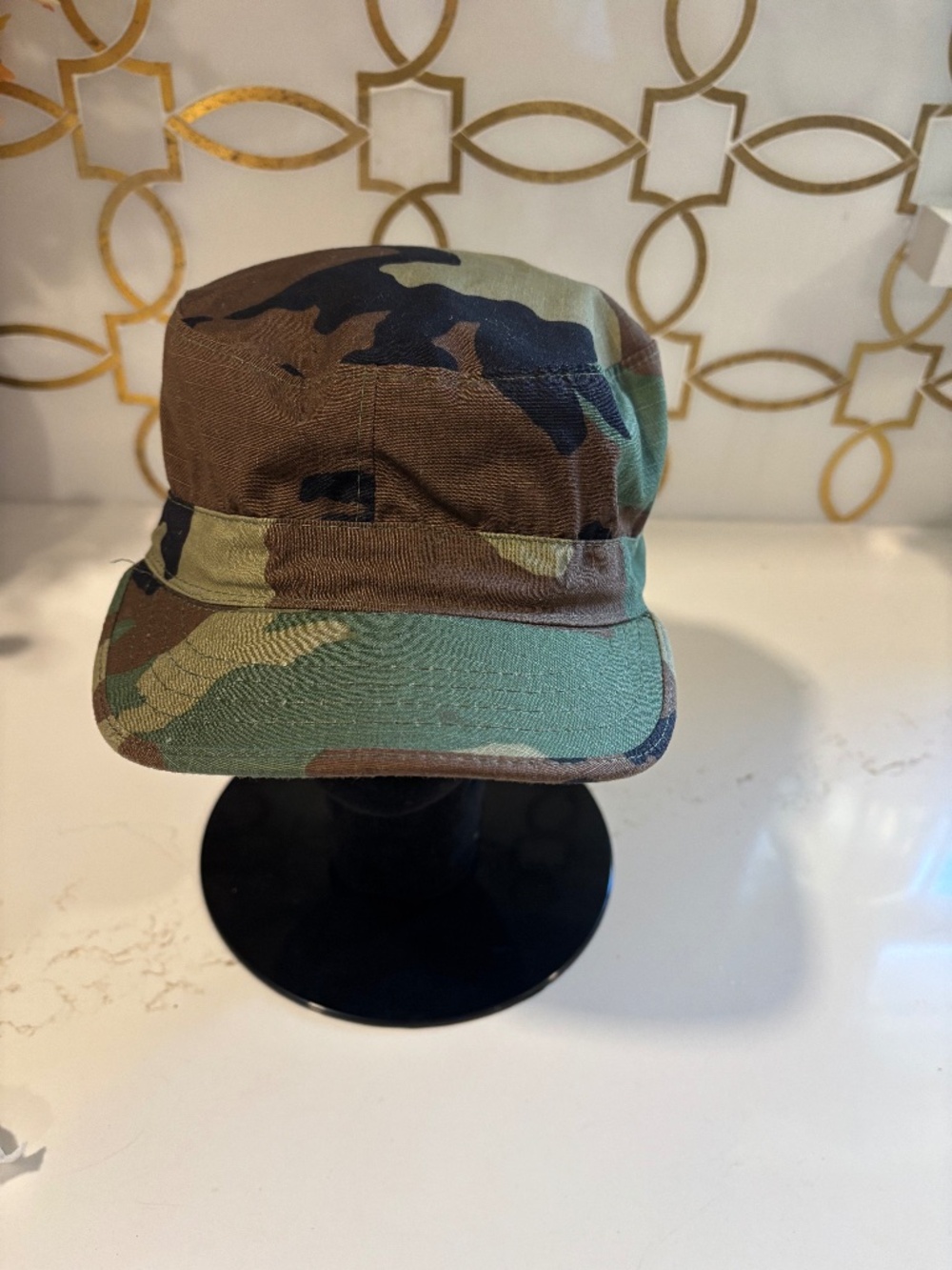Vintage US Military Woodland Camo BDU Combat Patrol Cap Hat Size 7 1/2 USA